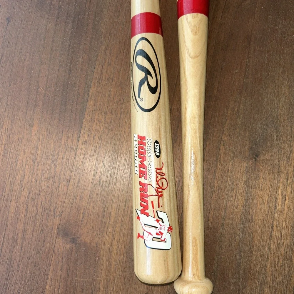 Vintage 1998 Rawlings Mark McGwire Single Season Home Run Record Mini Bat Pair